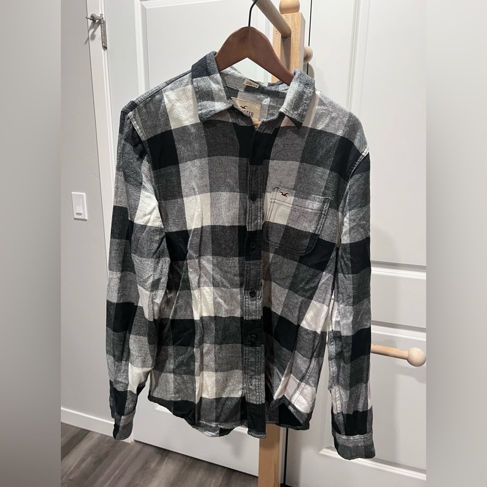 Hollister Stretch Flannel Button Down Shirt Women’s Size Medium